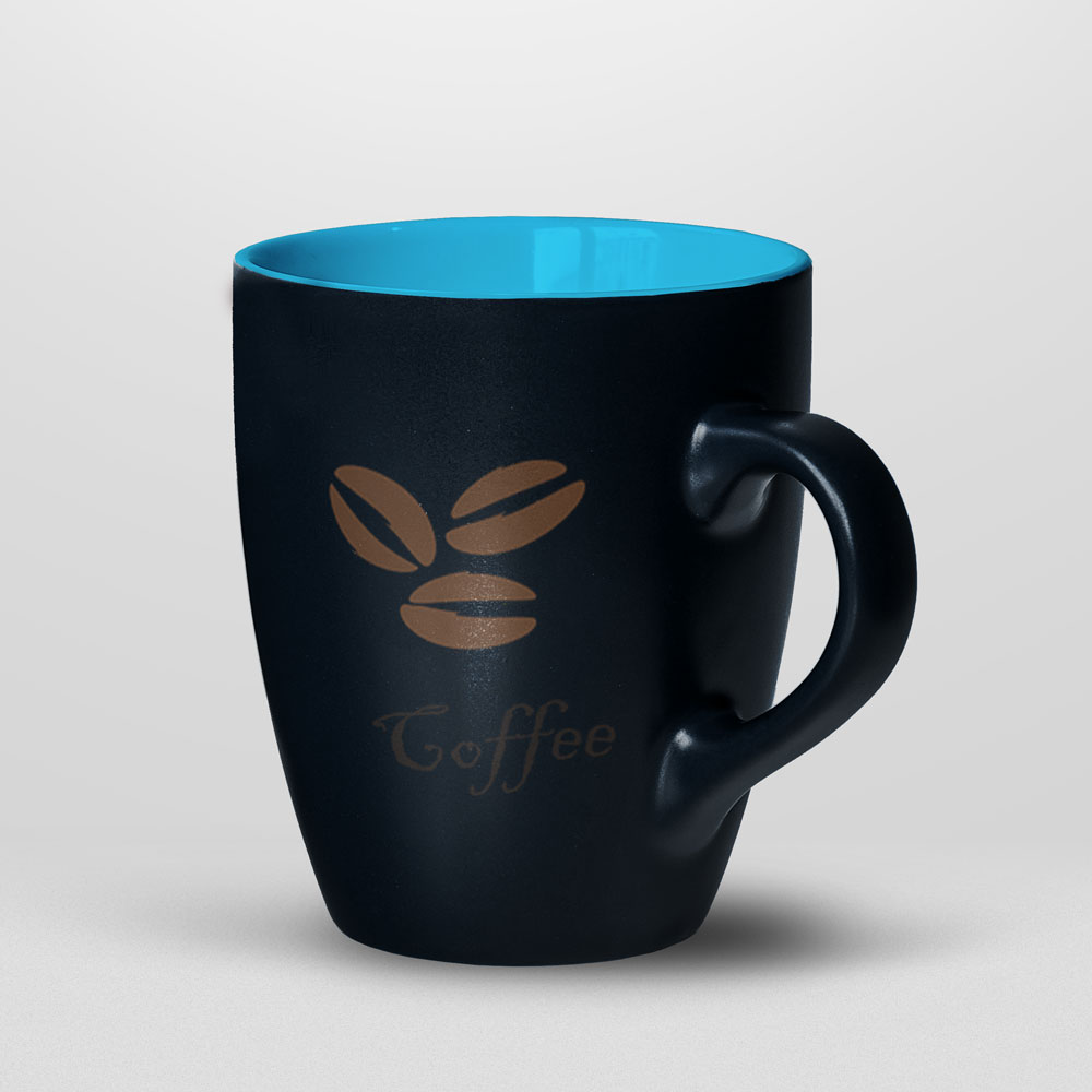 mug-blue Black Printed Coffee Mug